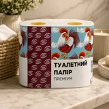 Папір туалетний Офіс центр 3 шари Преміум 4 рулона — фото 1