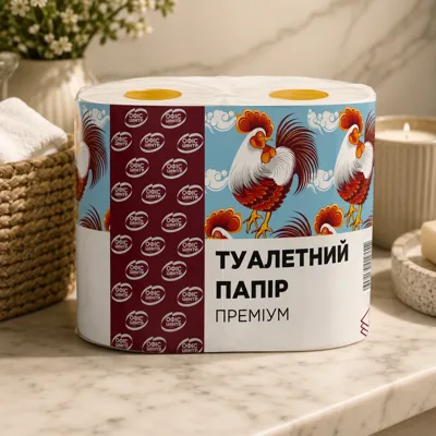 Папір туалетний Офіс центр 3 шари Преміум 4 рулона
