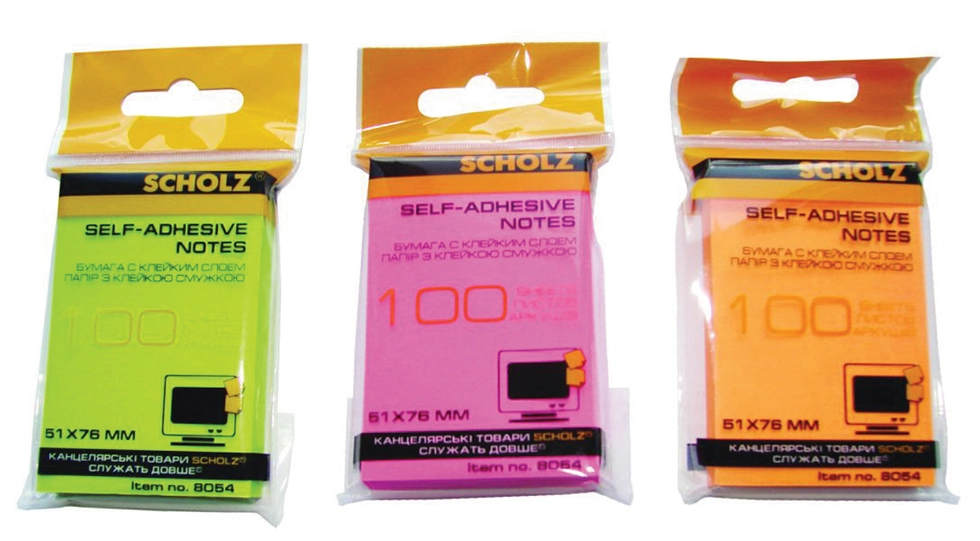 Папір з липким шаром 51*76мм SOZ 8054 100арк. неон.асорті — фото 2