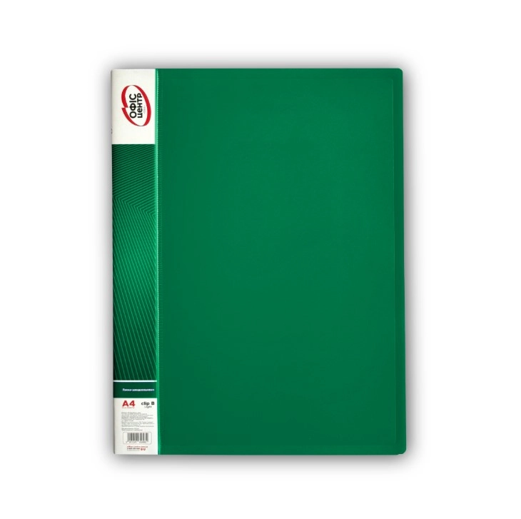 Папка А4 з боковим затиском CLIP B Light зелена — фото 3
