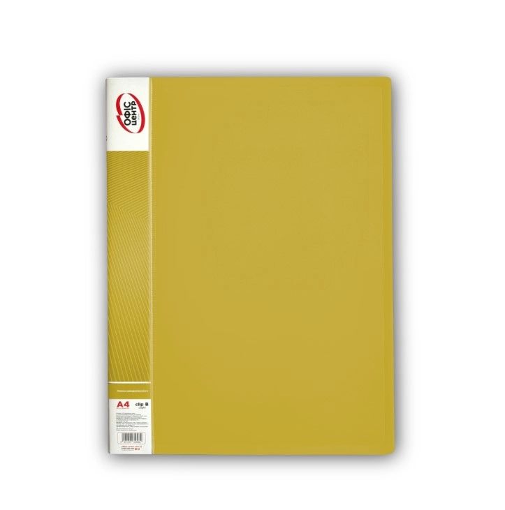 Папка А4 із боковим притиском CLIP B Light жовта — фото 3
