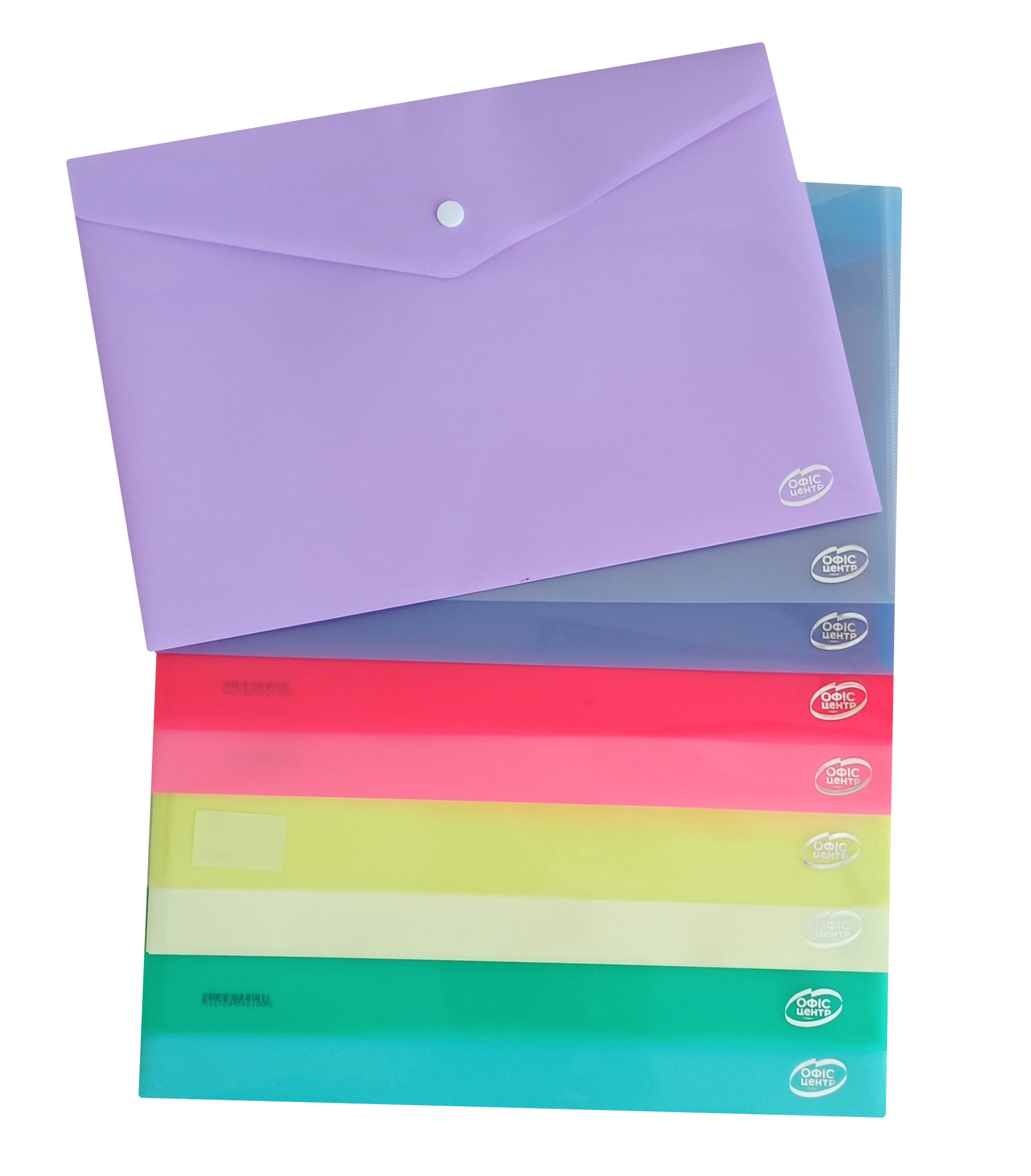 Папка-конверт А5 на кнопці пастель асорті — фото 2