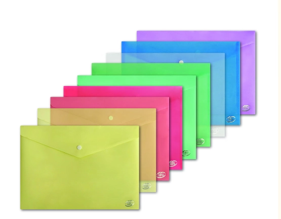 Папка-конверт А5 прозора на кнопці червона 180 мкм — фото 4