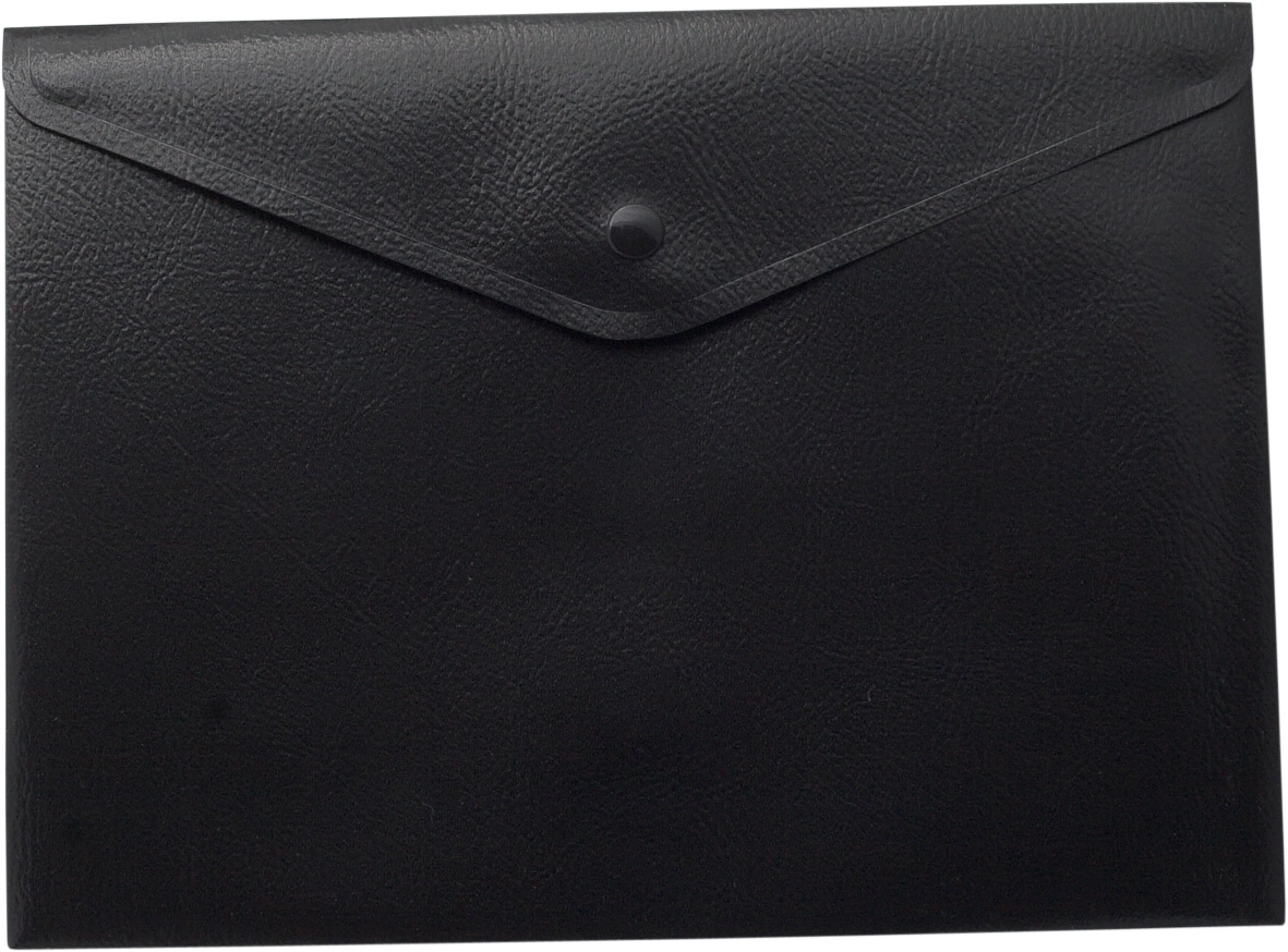 Папка-конверт на кнопці A4 BUROMAX матовий чорна — фото 2