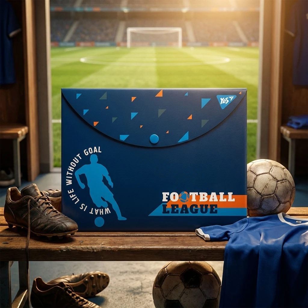 Папка на кнопці А4 кольорова "Football"