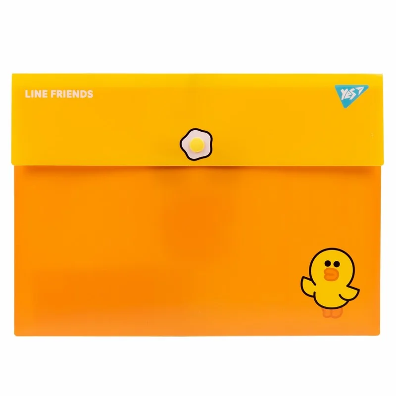 Папка на кнопці А4 кольорова "Line Friends"
