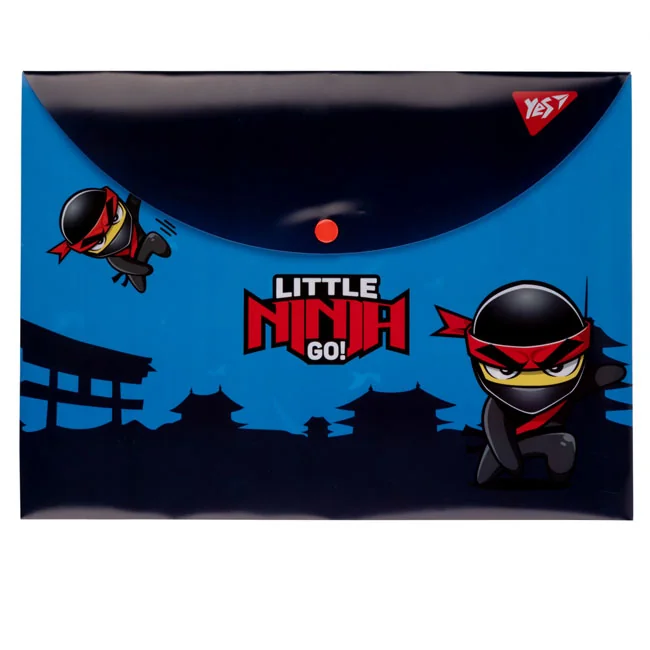 Папка на кнопці А4 кольорова "Ninja"