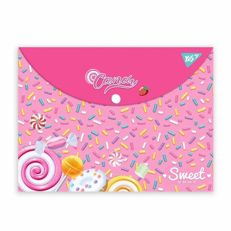 Папка на кнопці А4 кольорова "Sweet Cream"