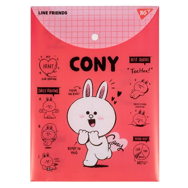 Папка на кнопці А4 вертикальна "Line Friends"