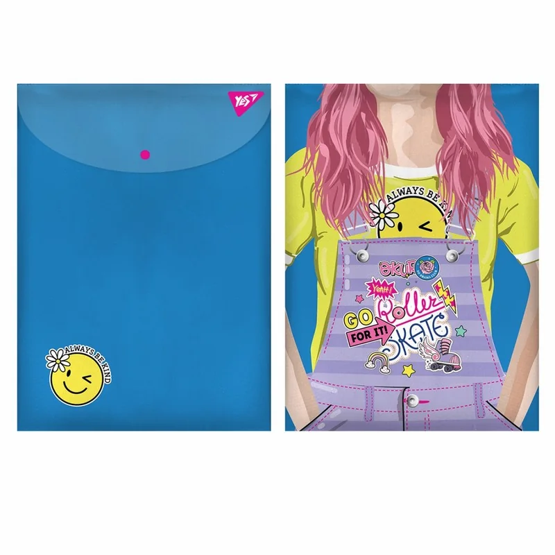 Папка на кнопці А4 вертикальна "Smiley Girl"