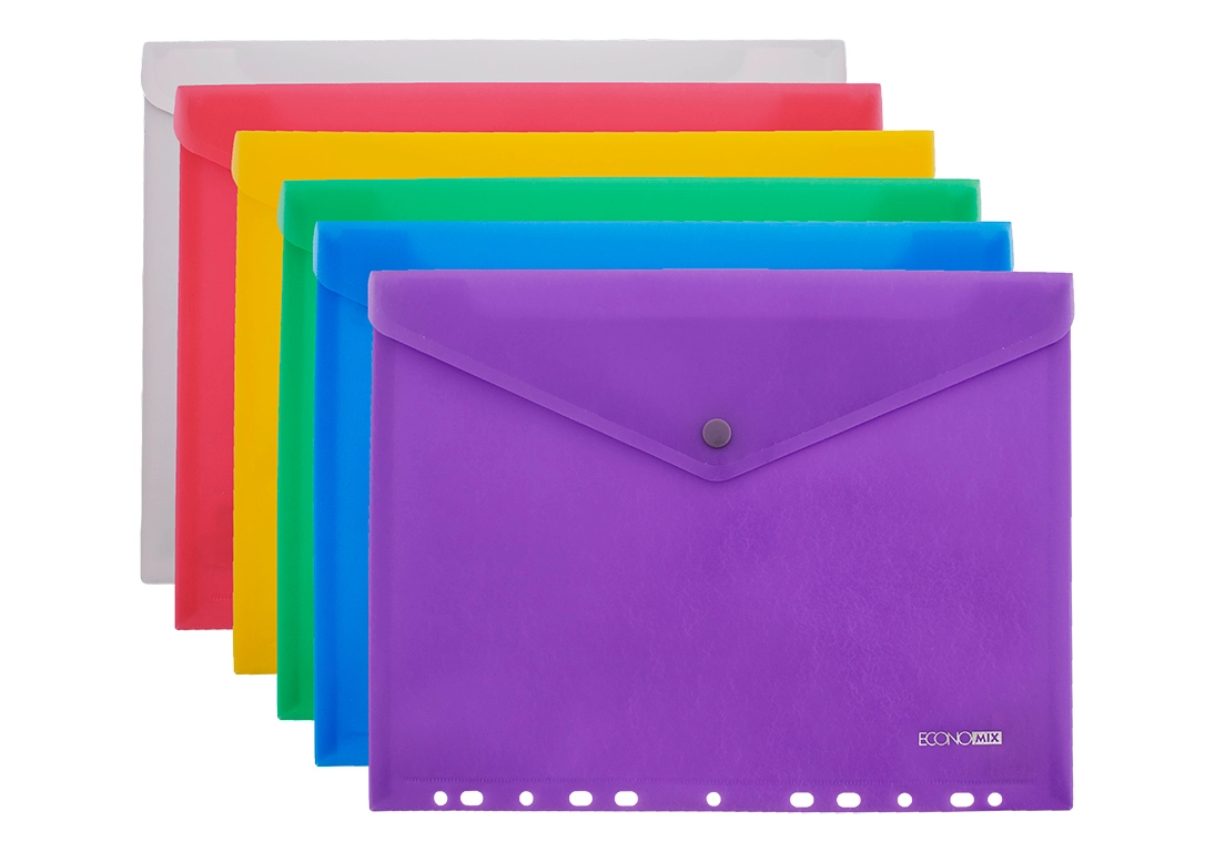 Папка на кнопці А4 з перфорацією Economix — фото 2