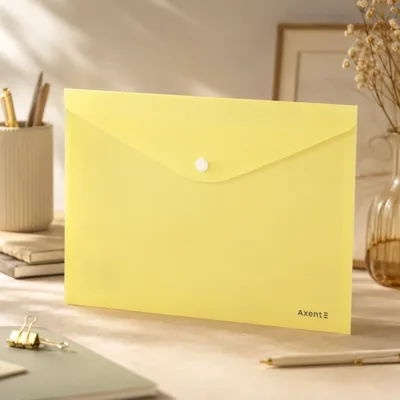 Папка на кнопці А5 Pastelini Axent жовта 1522-08-A