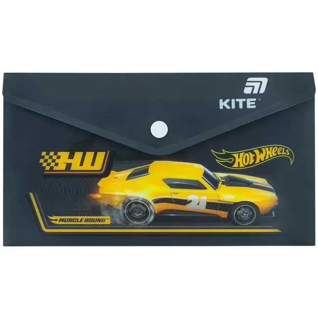 Папка на кнопці В6 "Hot Wheels" Kite