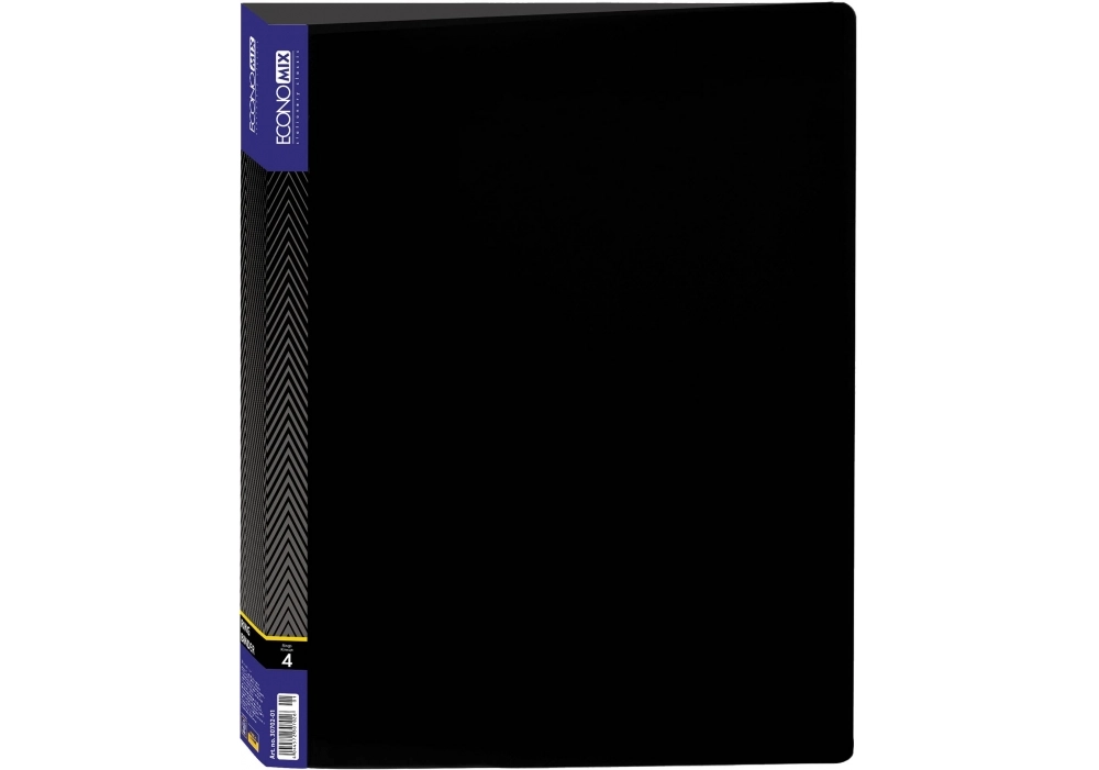 Папка на 4 кільцях А4 Economix чорна — фото 2