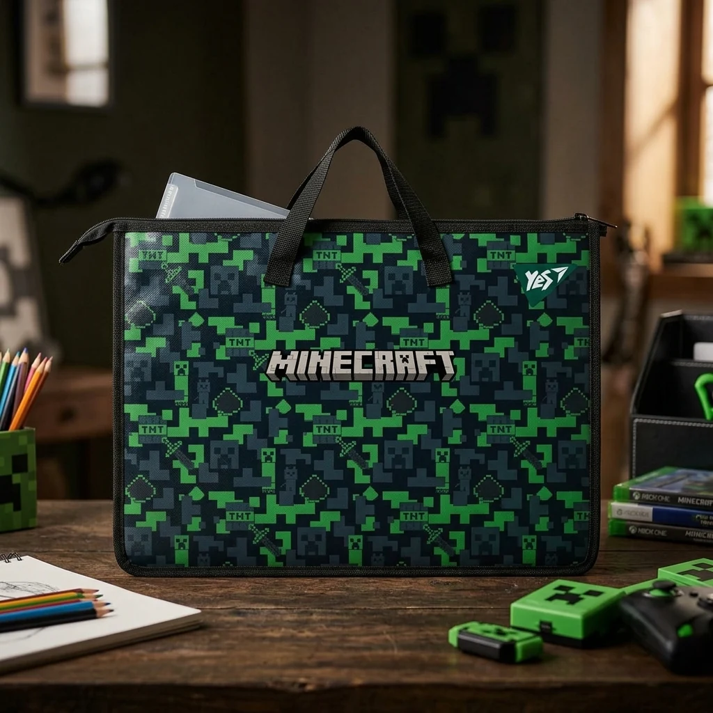 Папка-портфель шкільна А3, пластикова на блискавці "Minecraft" Yes
