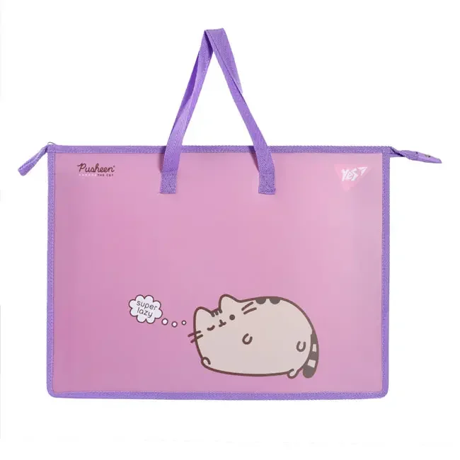 Папка-портфель шкільна А3, пластикова на блискавці "Pusheen" Yes
