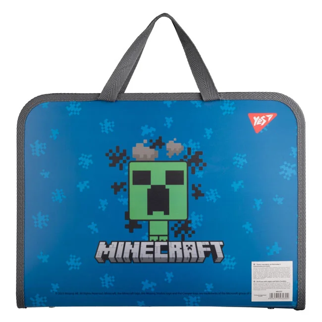 Папка-портфель шкільна А4, пластикова на блискавці "Minecraft" YES — фото 2