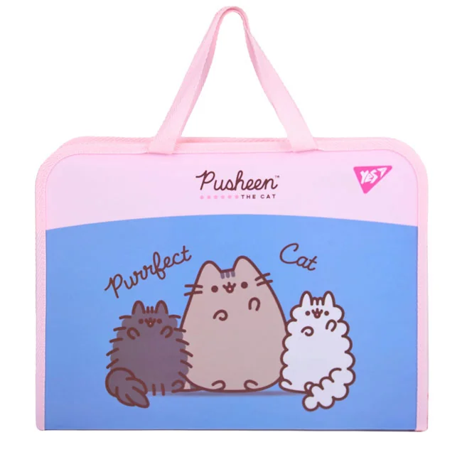 Папка-портфель шкільна А4, пластикова на блискавці "Pusheen" YES — фото 2