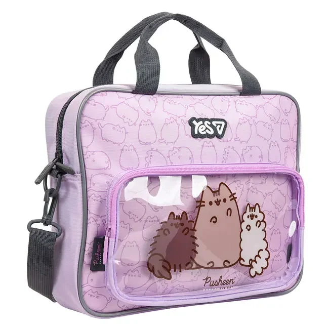 Папка-портфель шкільна А4, текстильна на блискавці "Pusheen" Yes