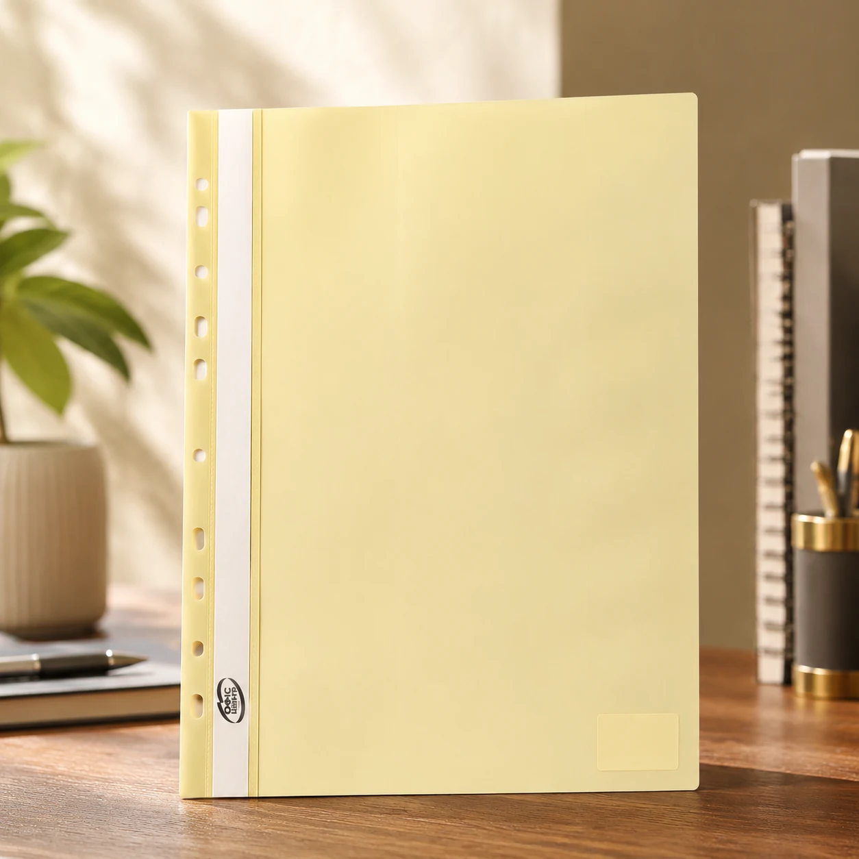 Папка-швидкозшивач А4 пастельно жовта з перфорацією — Діловодство та архівація