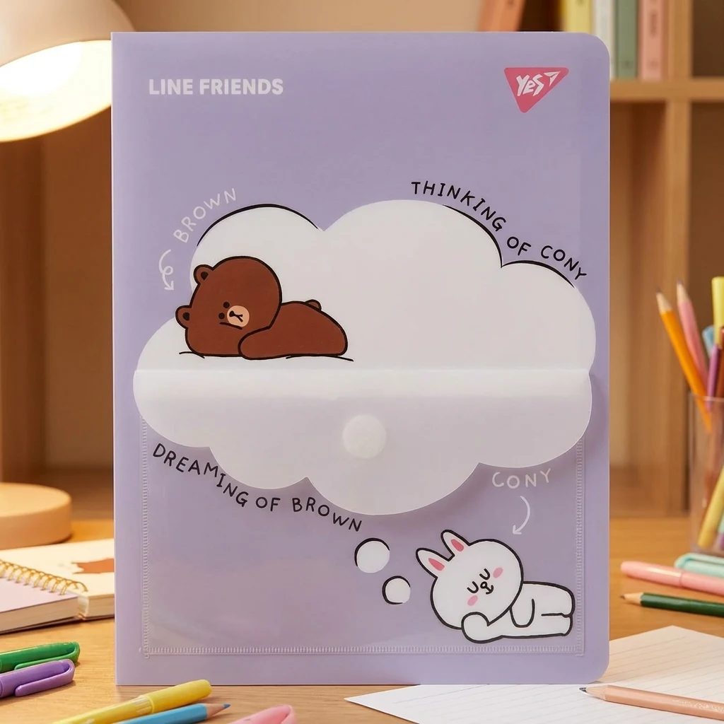 Папка з 20 файлами YES Line Friends А4 з кишенею