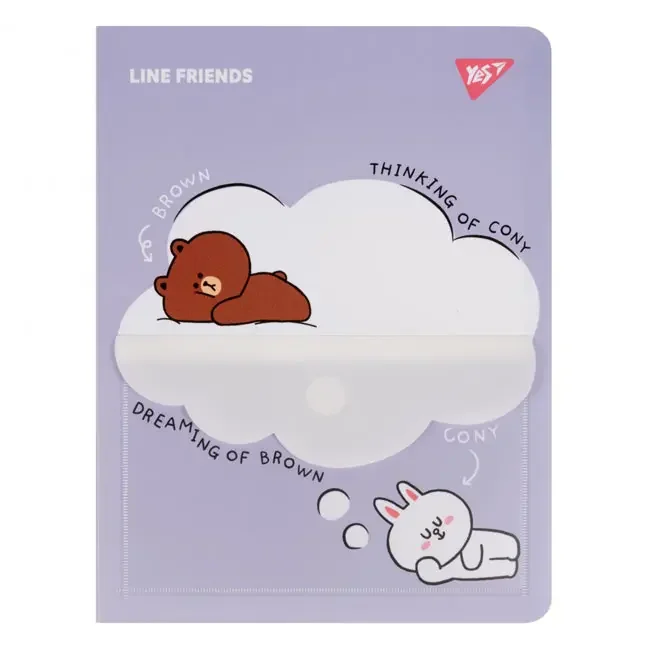 Папка з 20 файлами YES Line Friends А4 з кишенею