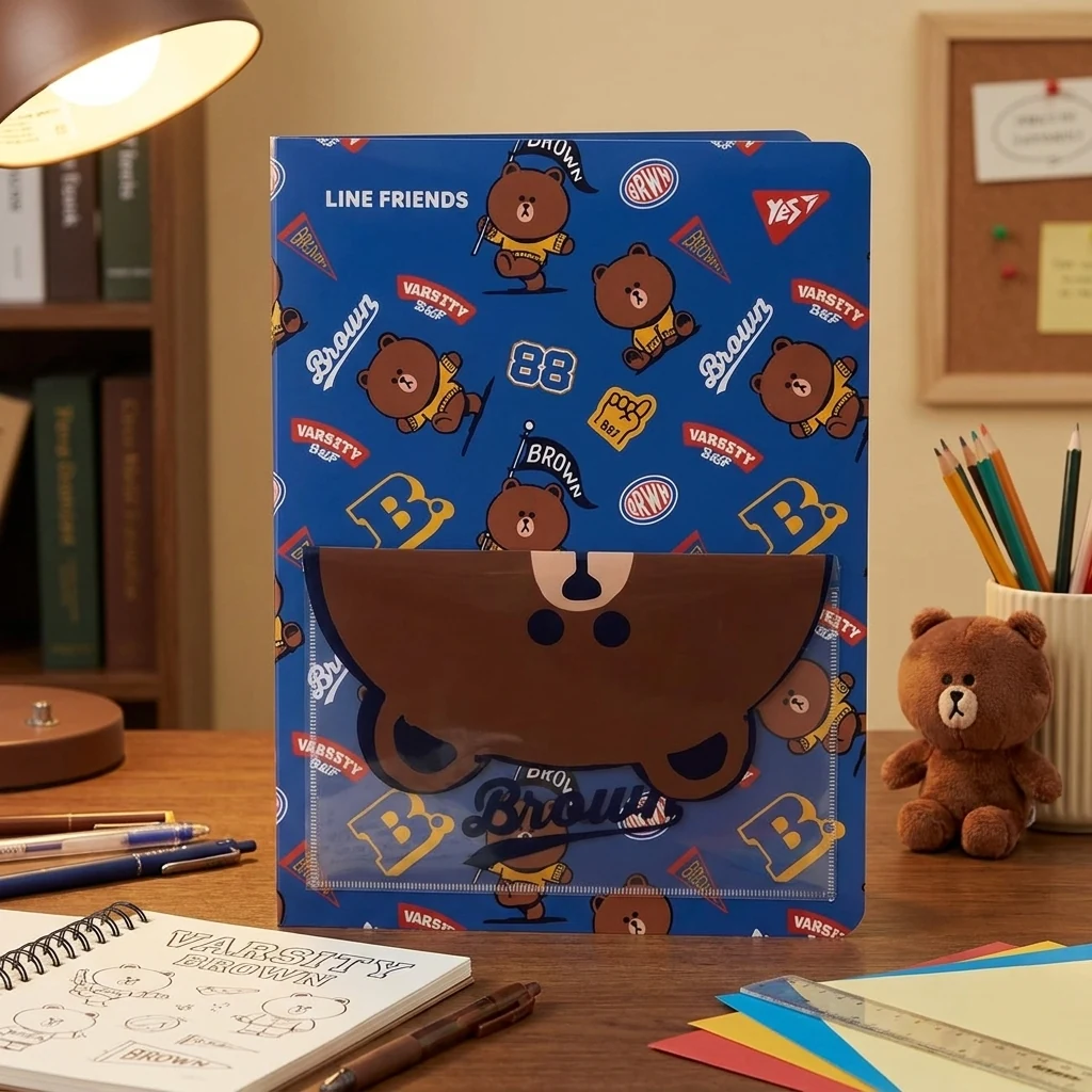 Папка з 20 файлами YES Line Friends Brown А4 з кишенею