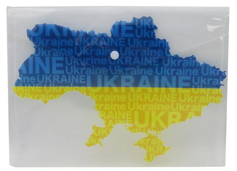 Папка з кнопкою А4 кольорова "Карта України" 180 мкм — фото 2