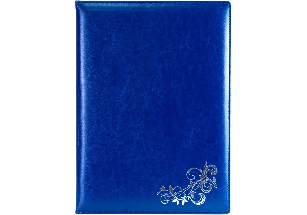 Папка з тиснення срібним Орнамент А4 Nebraska OPTIMA синя — фото 2