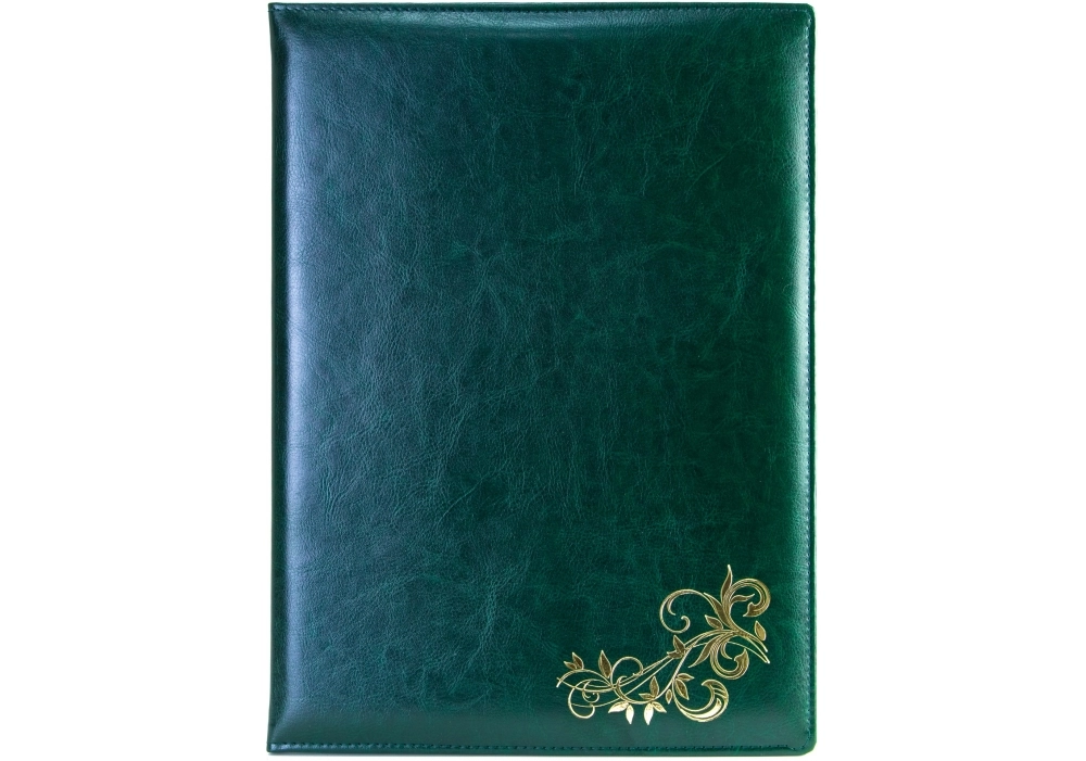Папка з тиснення золотом Орнамент А4 Nebraska OPTIMA зелена — фото 2