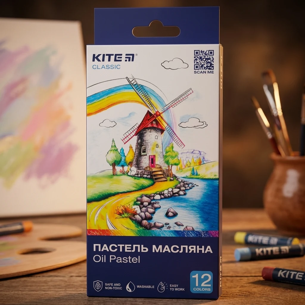 Пастель олійна 12 кольорів Kite Classic K-071