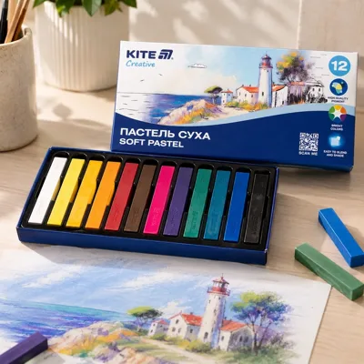 Пастель суха Kite 12 кольорів Creative K-201-12