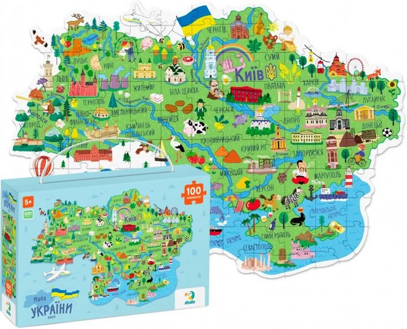 Пазли 100 елементів 5+ "Карта України" 46*64 см Україна — фото 3