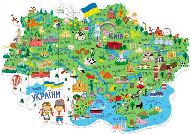 Пазли 100 елементів 5+ "Карта України" 46*64 см Україна — фото 4