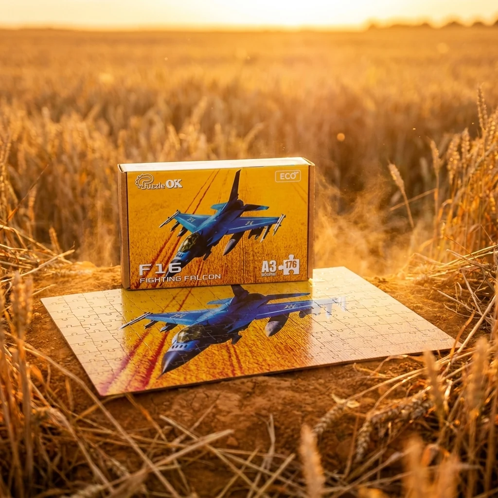 Пазли дерев"яні 176 ел "F16 Fighting Falcon" 42х30см