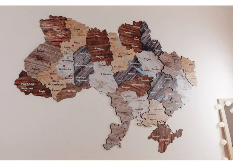 Пазли дерев'яні настінні 43 ел. "Карта України" 160х110 см — фото 3