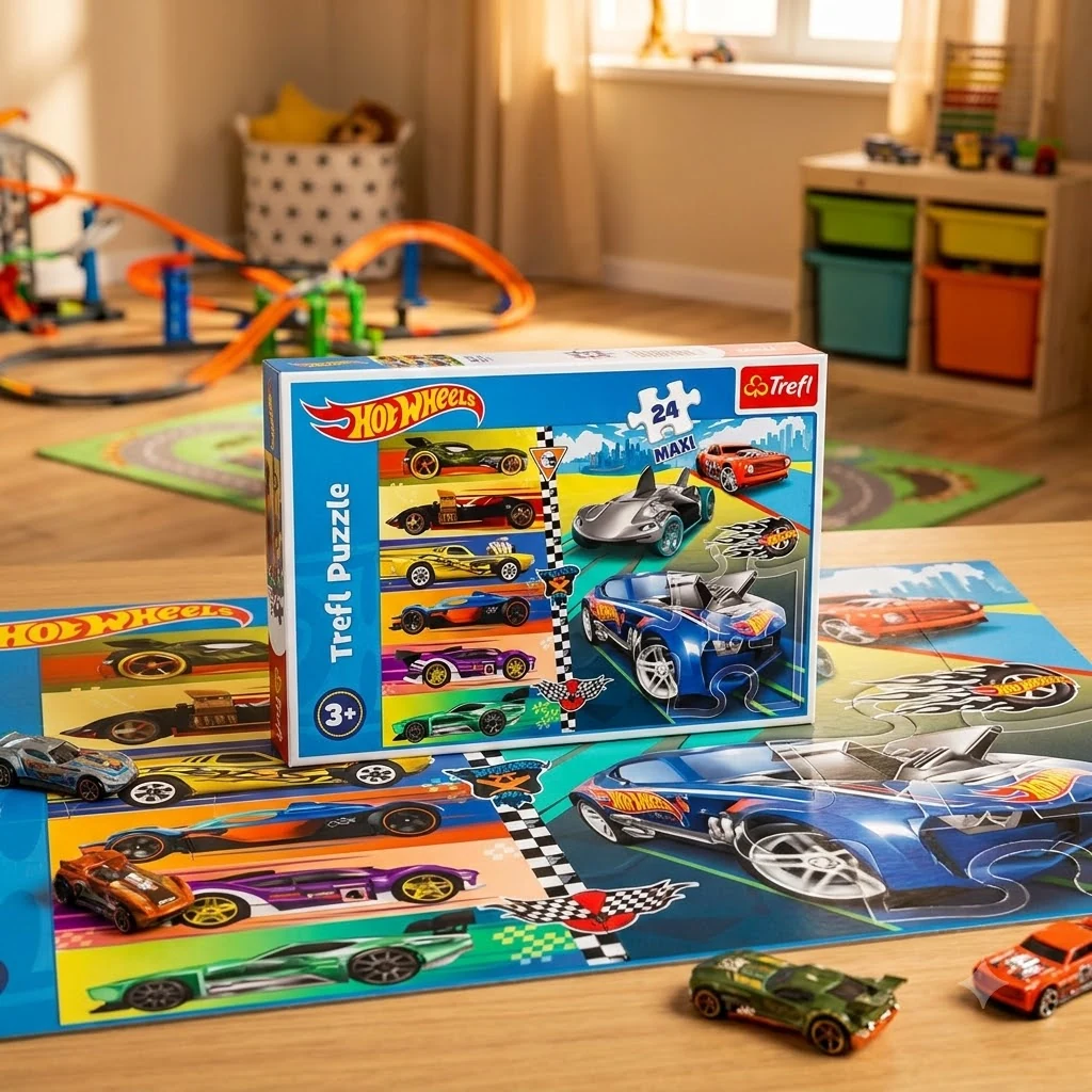 Пазли Trefl 3+ (24 ел. МАХІ) "Hot Wheels.Швидкі гонки" (60х40)