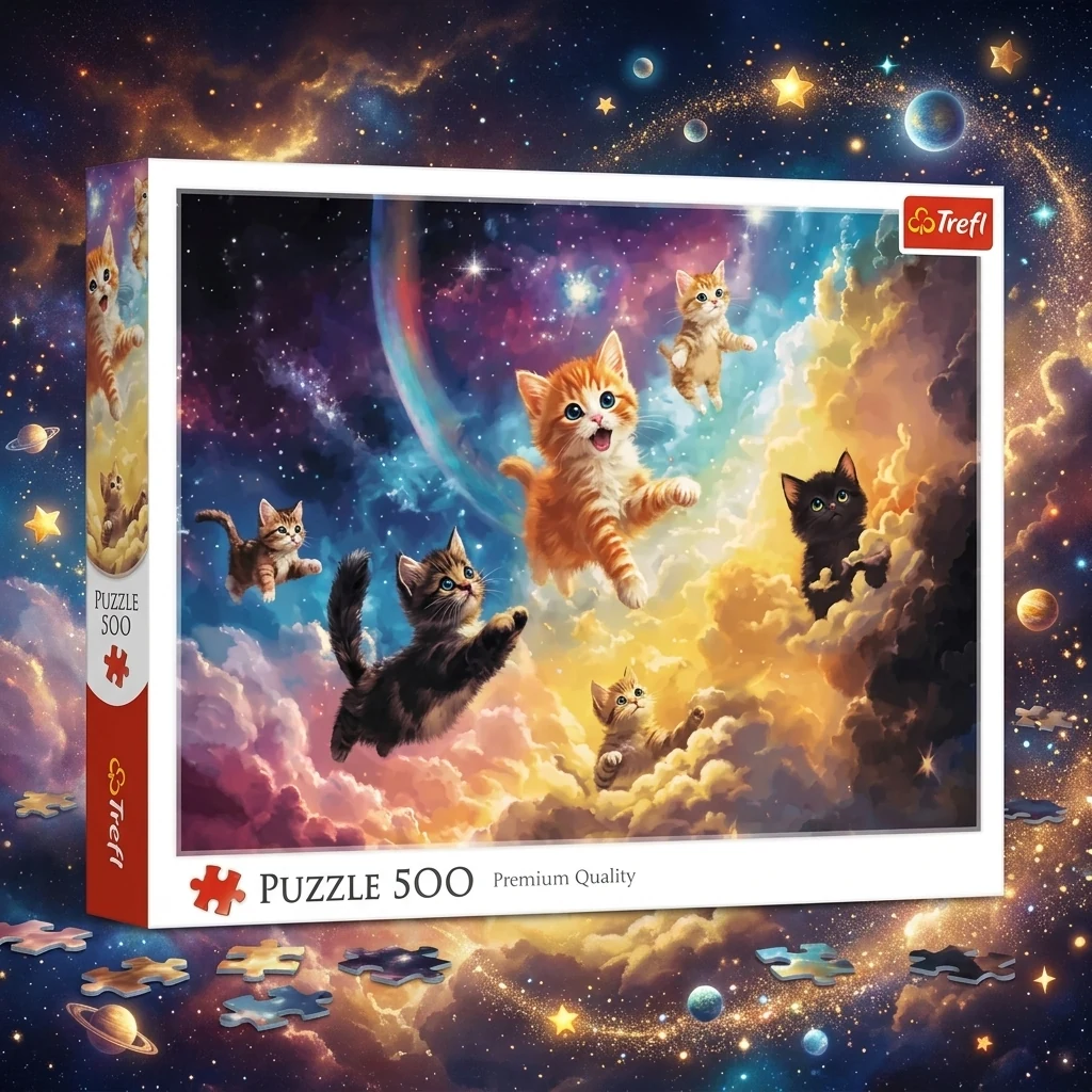 Пазли Trefl (500 ел.) "Космічні кошенята" (34х48)