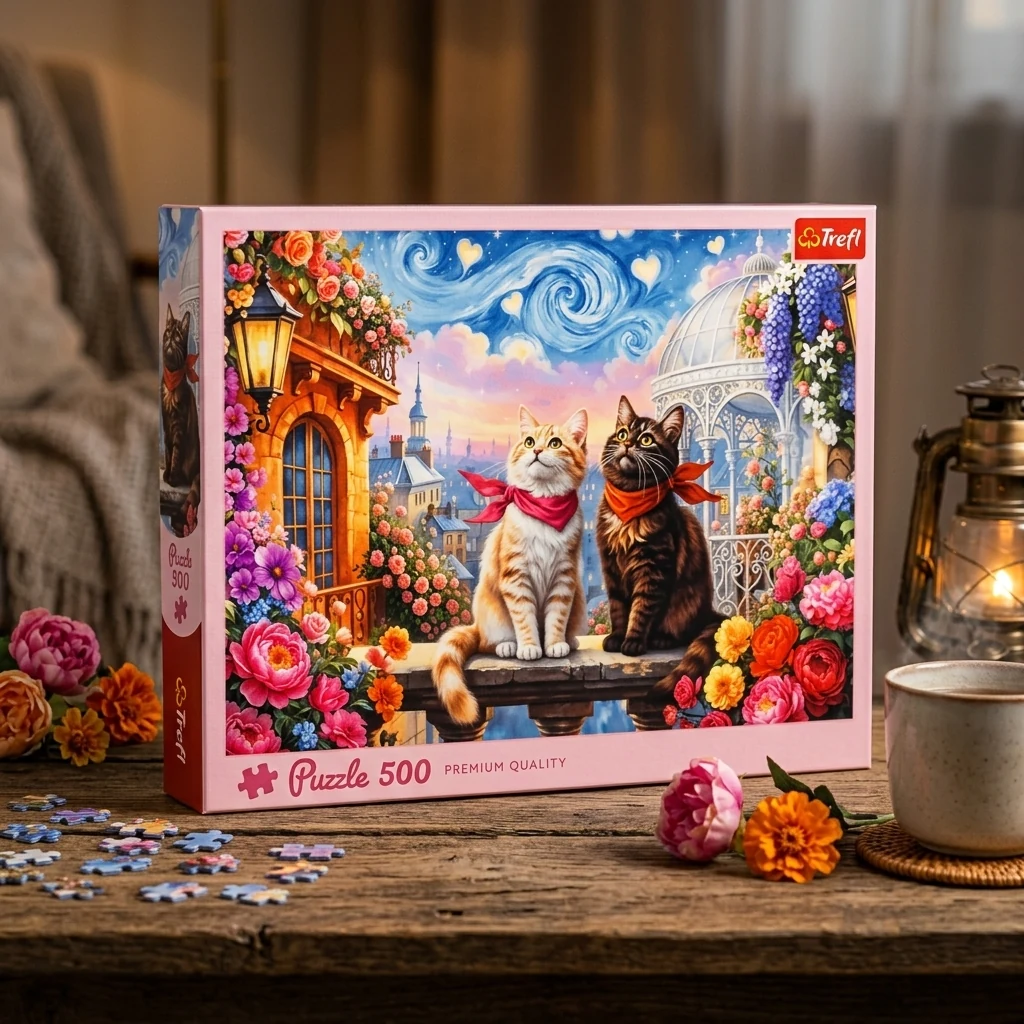 Пазли Trefl (500 ел.) "Люблячі котики" (34х48)