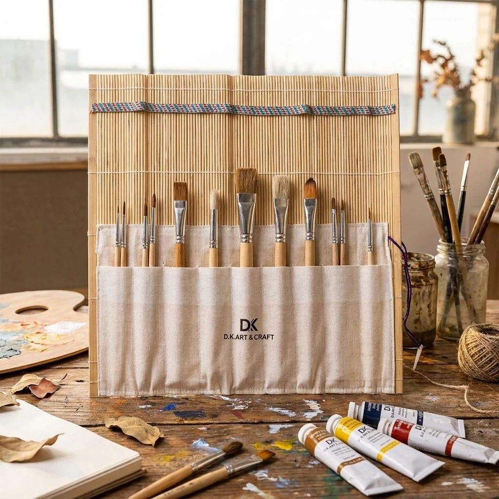 Пенал для пензлів бамбук 33*33см D.K.Art&Craft