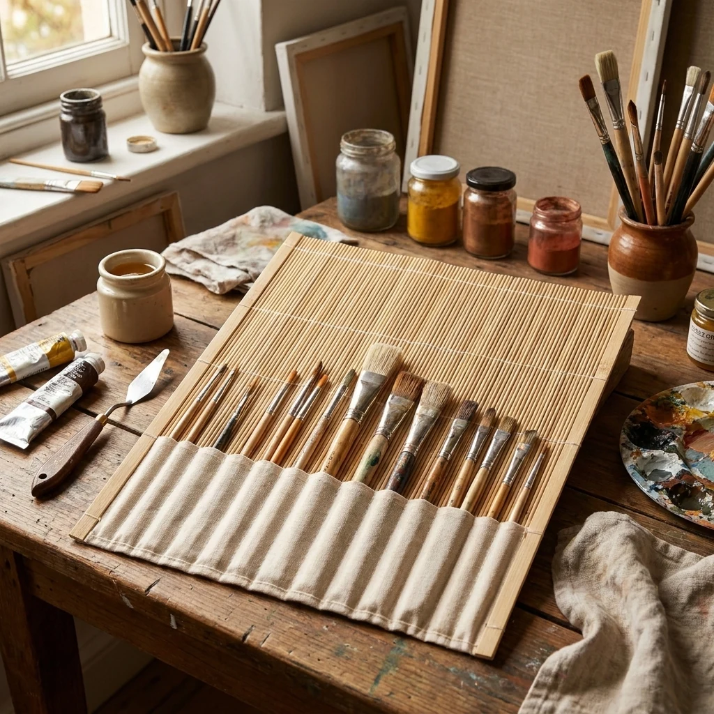 Пенал для пензлів бамбук 36*36см D.K.Art&Craft