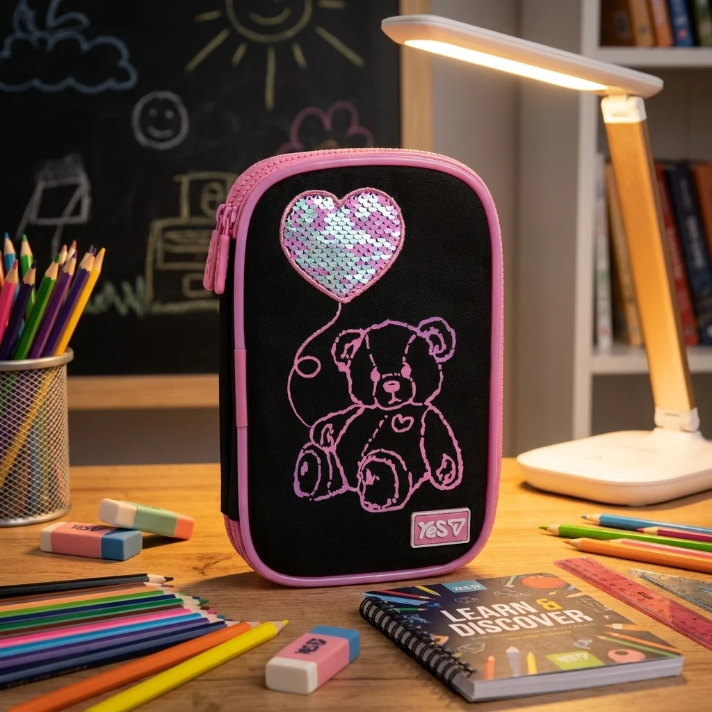 Пенал мякий з LED Yes PH-35 Pink Bear 533777 533777