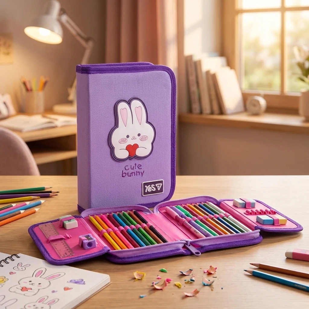 Пенал шкільний 1 відділення "Cute Bunny" HP-04