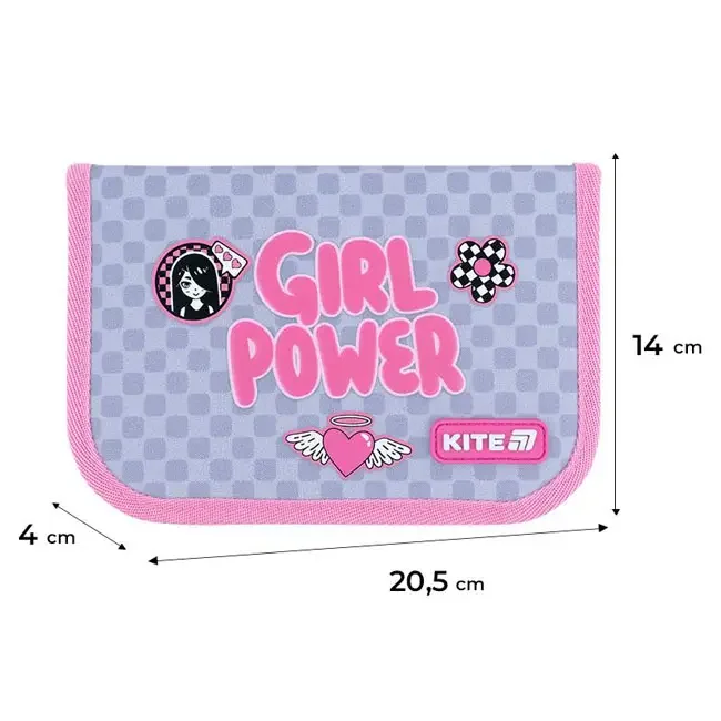 Пенал шкільний 1 відділення "Girl's Power" Kite — фото 2