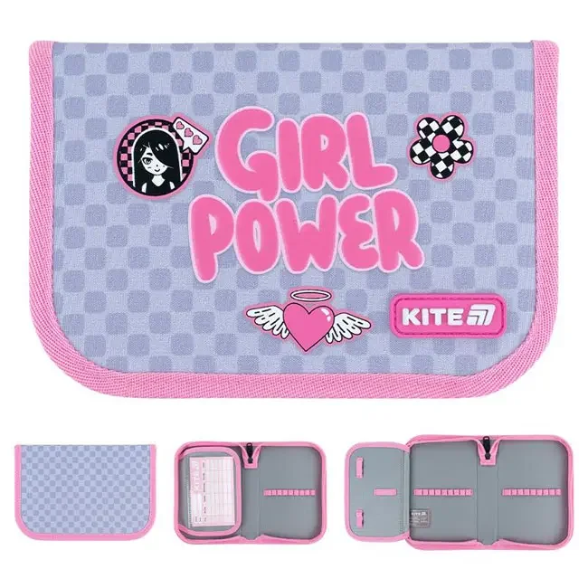 Пенал шкільний 1 відділення "Girl's Power" Kite
