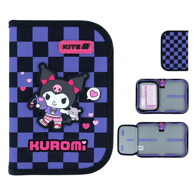 Пенал шкільний 1 відділення "Kuromi" Kite HK26-621-2