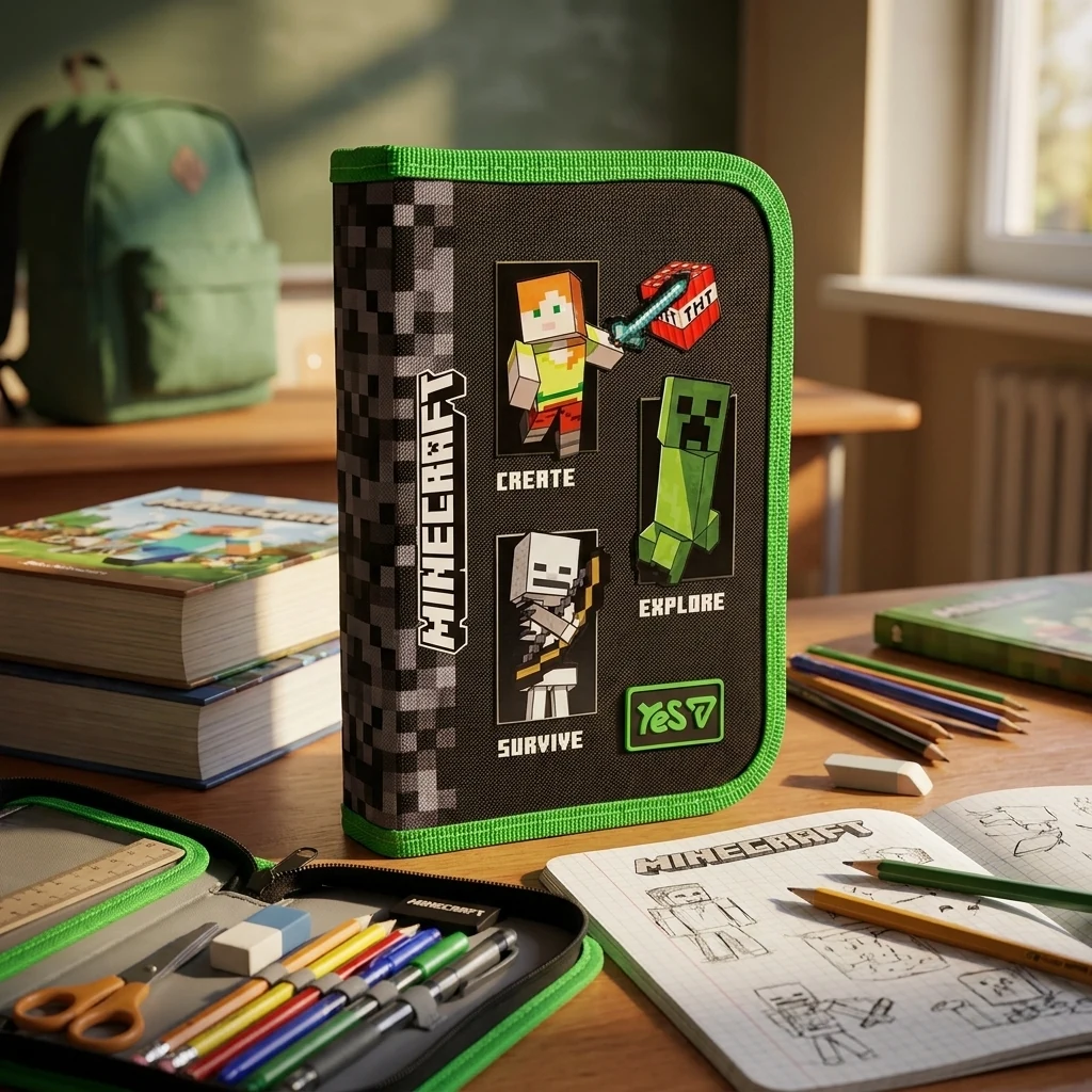 Пенал шкільний 1 відділення "Minecraft"