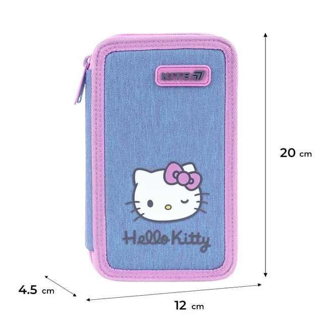 Пенал шкільний 2 відділення "Hello Kitty" Kite — фото 2