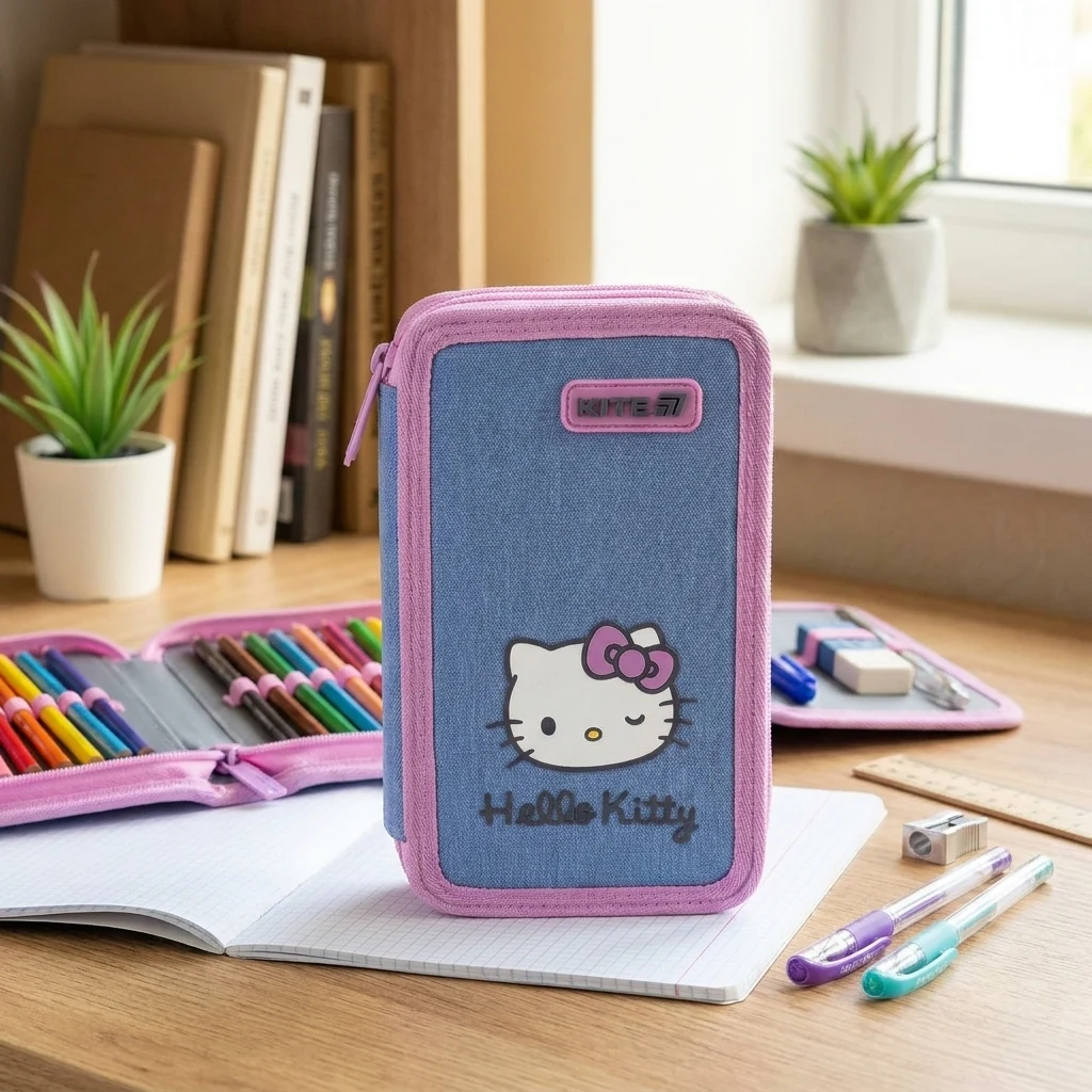 Пенал шкільний 2 відділення "Hello Kitty" Kite