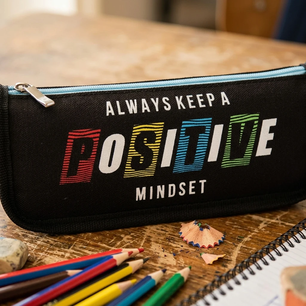 Пенал шкільний 21*4,5*7 см чорний "Positive"